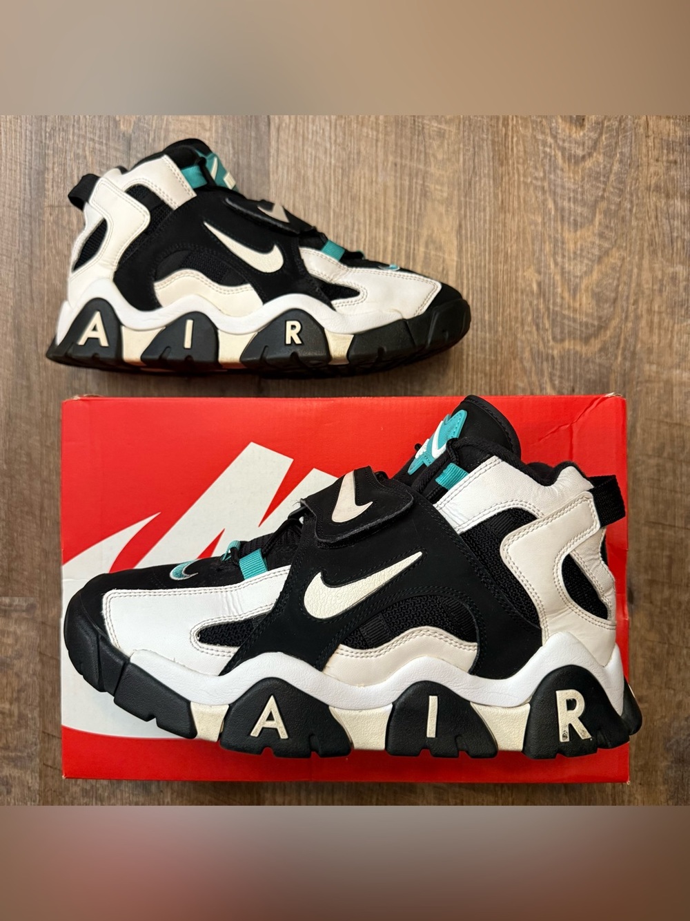 Nike Air Barrage Mid Cabana Hyper Jade Black White Men’s Size 9 Sneakers Shoes